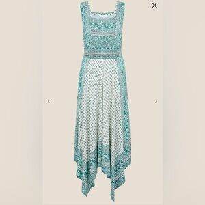 Monsoon Teal and Cream Floral Dress